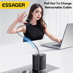 Chargeur 3 en 1 à Charge rapide avec Câble Type-C rétractable
