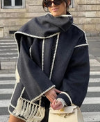 Manteau Écharpe Avec Touche de Tassel