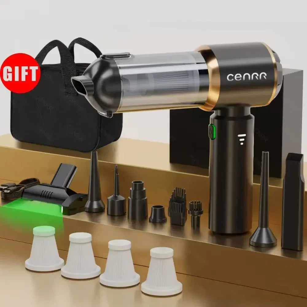 Aspirateur à Main Sans Fil avec Lumière Anti-Poussière - 4 Filtres + Pochette OFFERTS