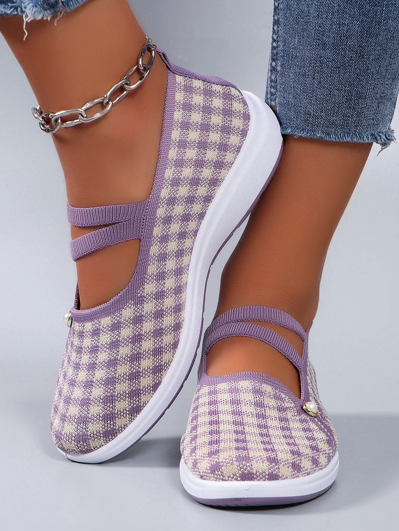 Chaussures Plates Confort Maille Respirante Élégante