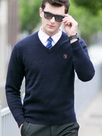 Pull Homme effet Cachemire Col V Doux et Chaud
