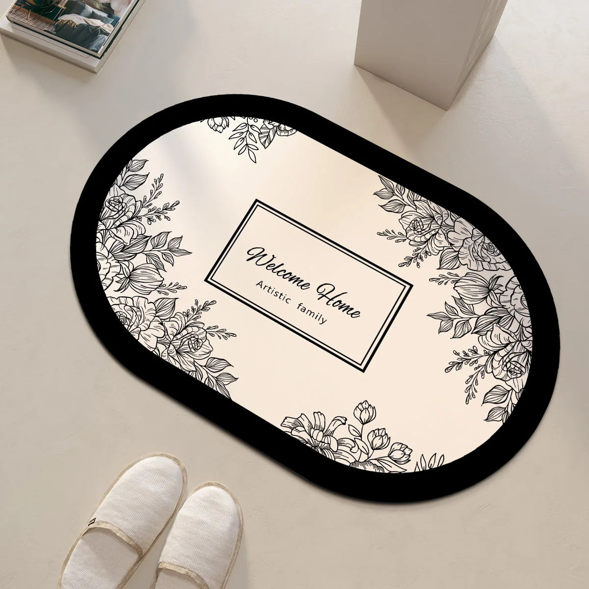 Alfombrilla de Baño Antideslizante de Secado Ultrarrápido - Elegante Diseño Floral