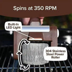 Brosse à Grill Électrique à Rouleau en Acier Inox 350 tr/min
