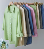 Ensemble 2PCS chemise & short - Coton et Lin