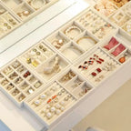 Lot de 7 Plateaux organisateur de bijoux en velours pour tiroir