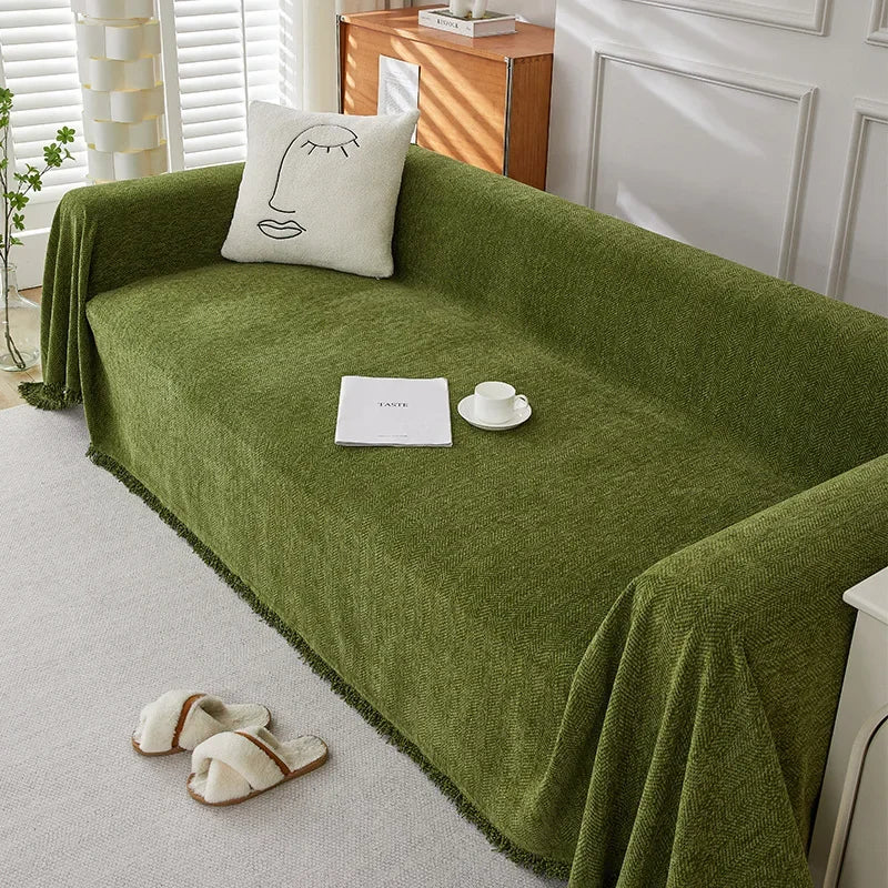 Jeté de canapé en Chenille -Style Retro français