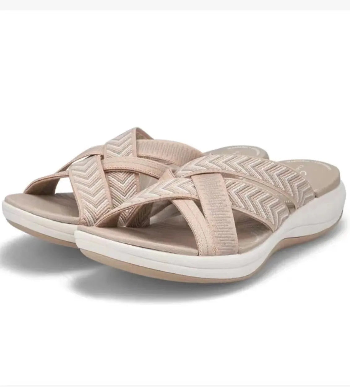 Sandales Mules Femme à Brides Croisées – Semelle Confort Nuage pour Plage et Été