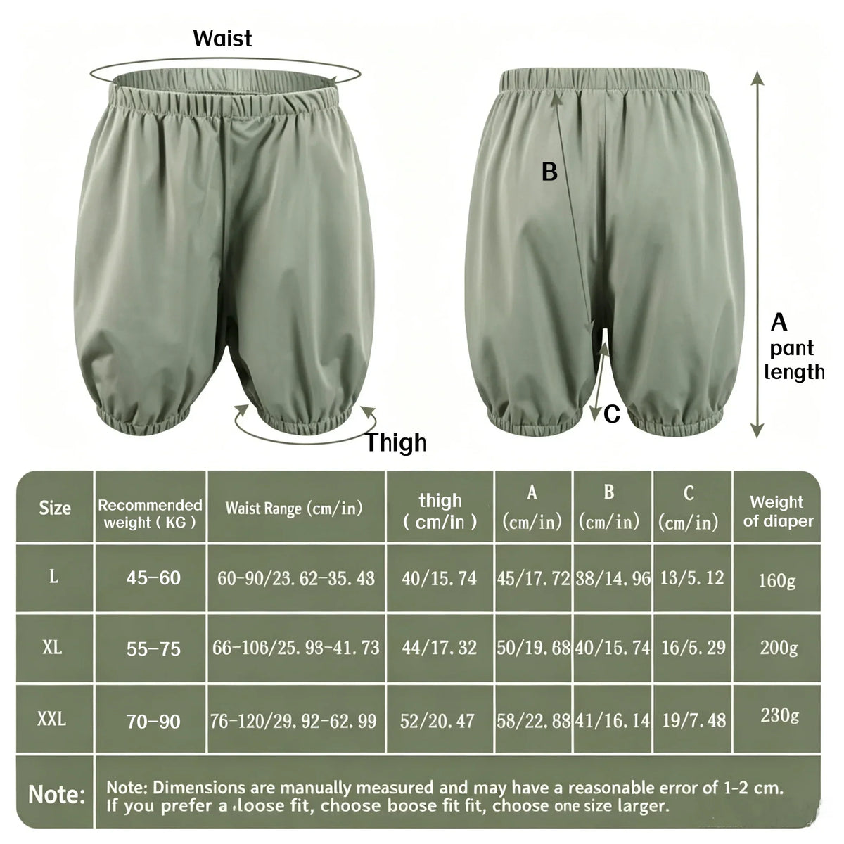 Short d’Incontinence Doux & Réutilisable pour Adultes - Protection Anti-Fuites Imperméable