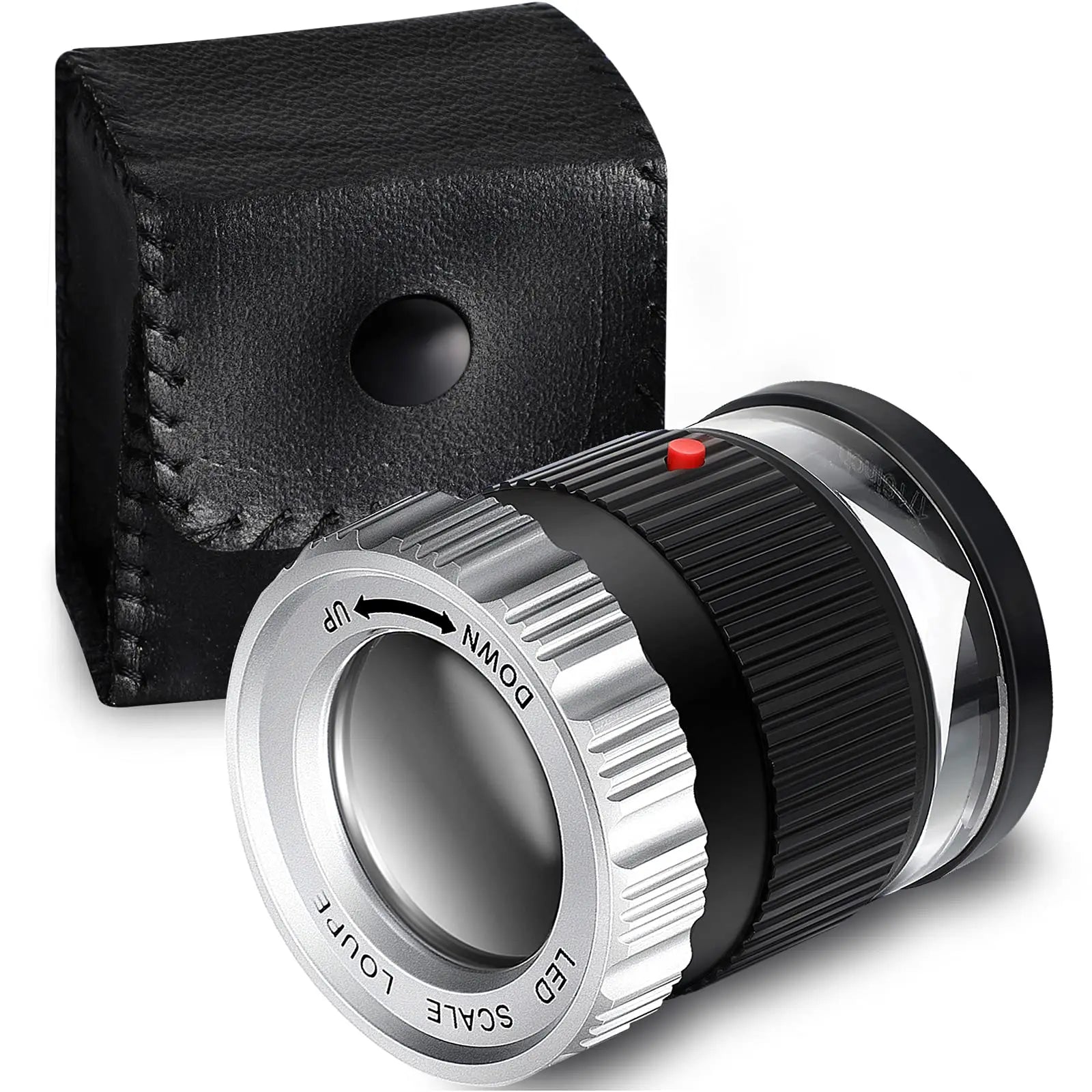 Loupe Cylindrique Portative 30X avec Échelle, Lumière LED & UV