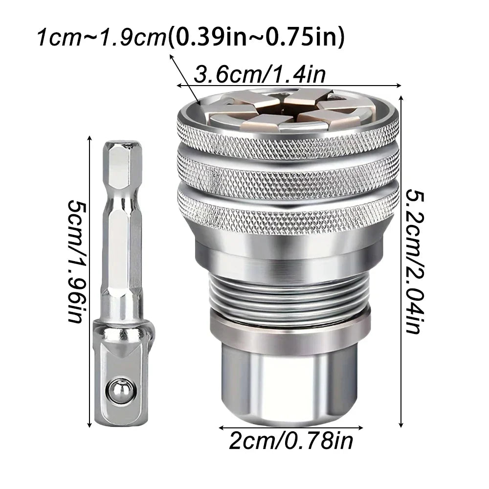 Clé à Douille Universelle Réglable 10–19 mm – Cliquet Multifonction avec Tige – Kit 2 Pièces