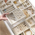Lot de 7 Plateaux organisateur de bijoux en velours pour tiroir