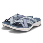 Sandales Mules Femme à Brides Croisées – Semelle Confort Nuage pour Plage et Été