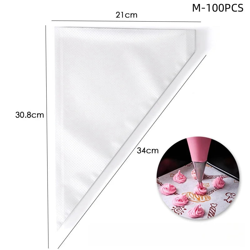Lot de 100 Poches à Douille pour Pâtisseries - 3 Tailles