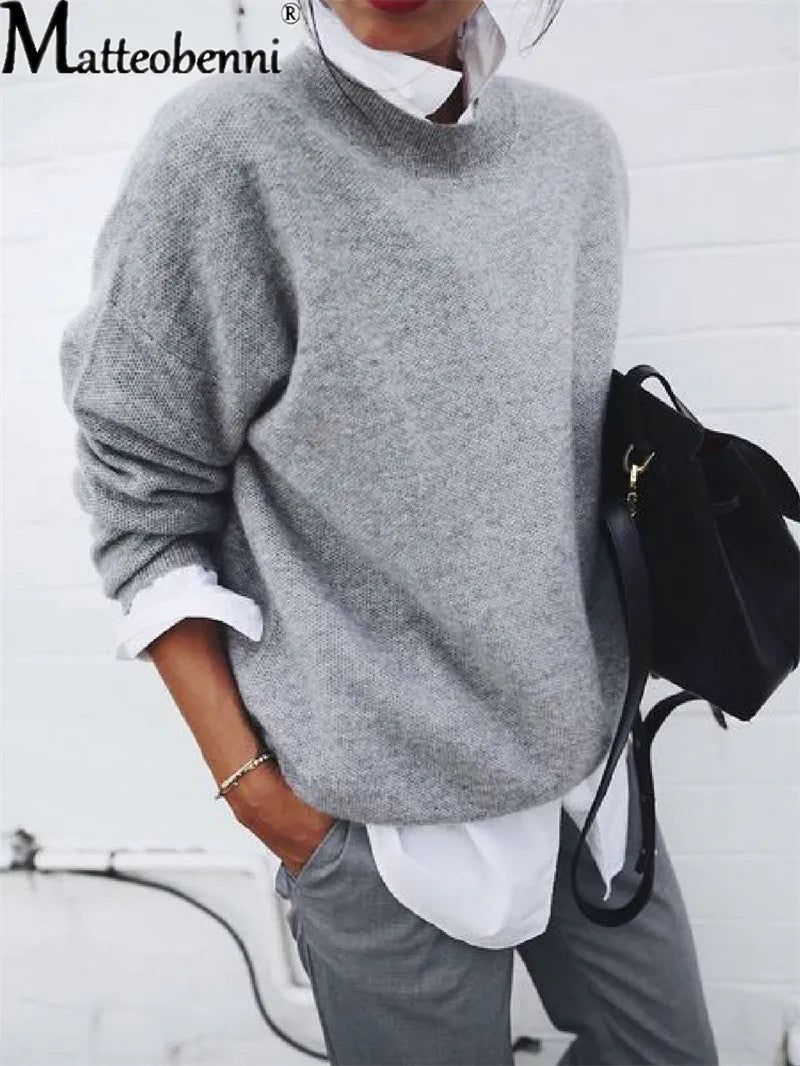 Pull à col de chemise Élégante pour femme