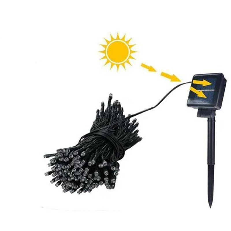 Guirlandes lumineuses LED à énergie solaire