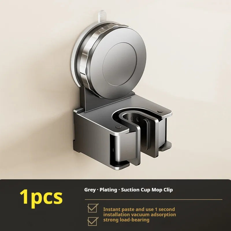 2x Support Balai & Vadrouille Mural – Fixation Ventouse