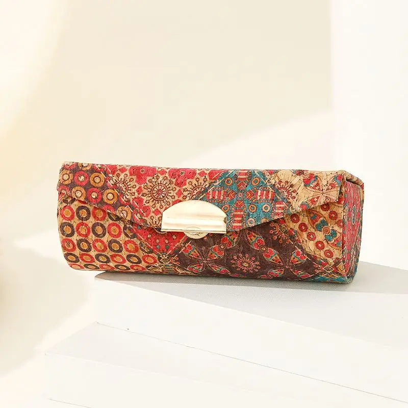 Boîte en Liège de Voyage à Motifs - Bijoux, Lunettes, Maquillage...