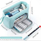 Trousse Scolaire en Toile – Grande Capacité, Double Compartiment – Rangement Stylos & Fournitures