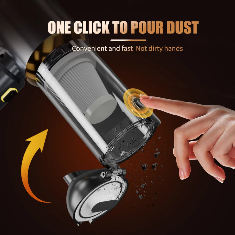 Aspirateur à Main Sans Fil avec Lumière Anti-Poussière - 4 Filtres + Pochette OFFERTS