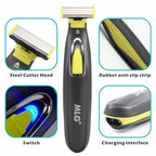 Rasoir électrique professionnel sans fil pour hommes - Corps et Barbe + 2 lames OFFERTE