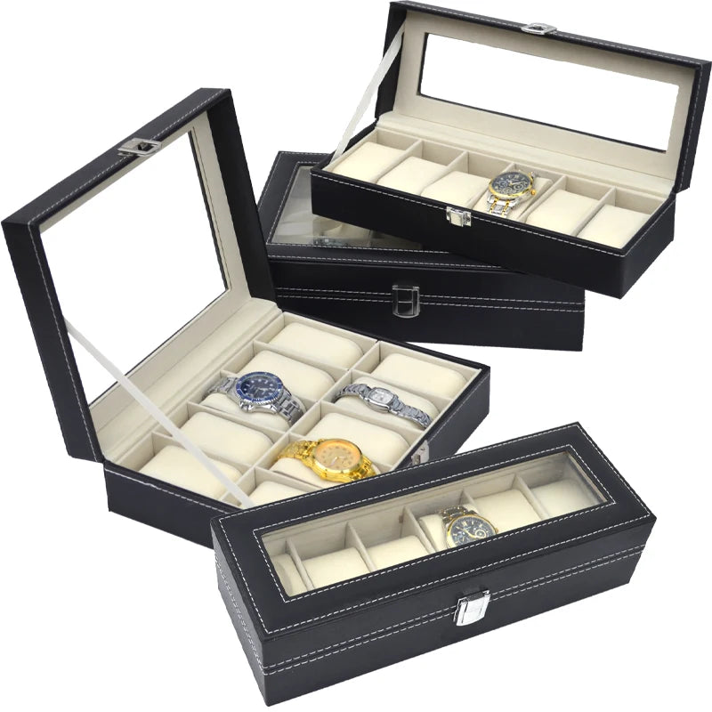 Boîte de rangement pour montres en Cuir PU