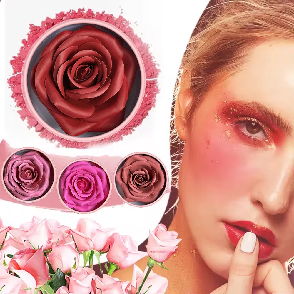 Fard à Joue en Forme de Rose - Idée Cadeau + Pinceau OFFERT