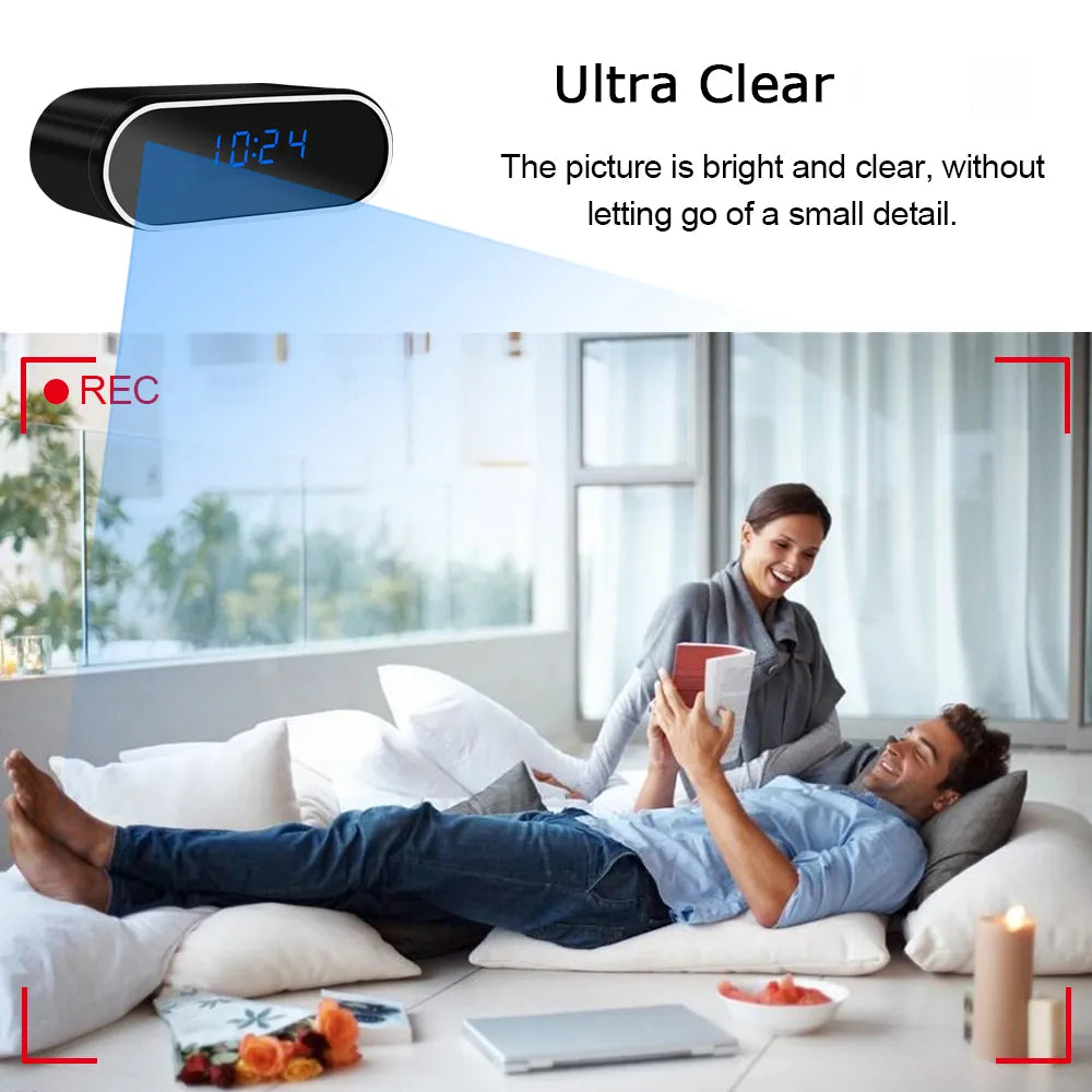 Réveil Connecté Espion pour Maison WIFI DVR Full HD 1080P