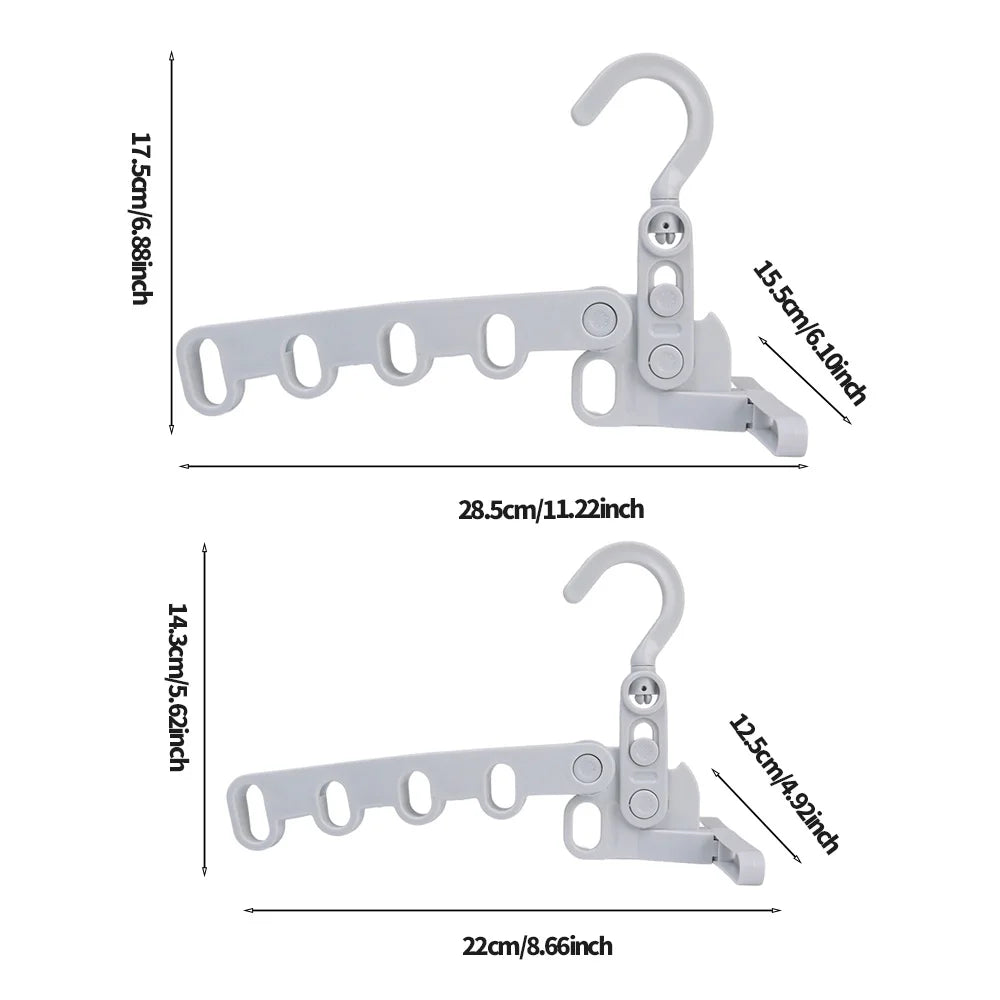 2x Support à Vêtements Compact – 5 Accroches Rétractables + 1 OFFERT