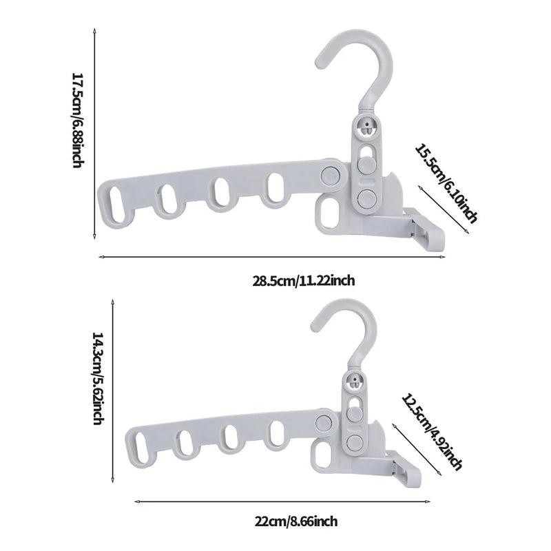 2x Support à Vêtements Compact – 5 Accroches Rétractables + 1 OFFERT