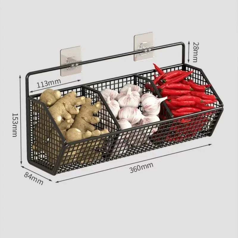 Panier à Suspendre de Rangement de Cuisine en Métal