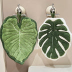 Leafy - Serviette à Main en Microfibre Absorbante en forme de Feuille