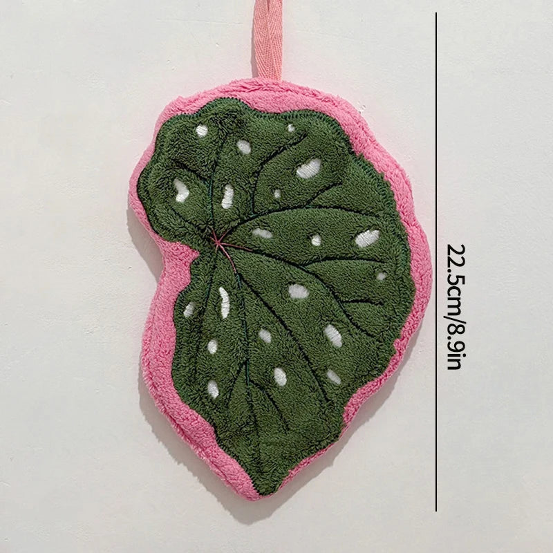 Leafy - Serviette à Main en Microfibre Absorbante en forme de Feuille