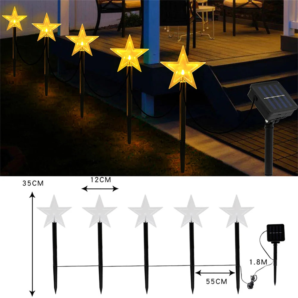 Lot de 5 éclairages de Noël Solaires lumière chaude