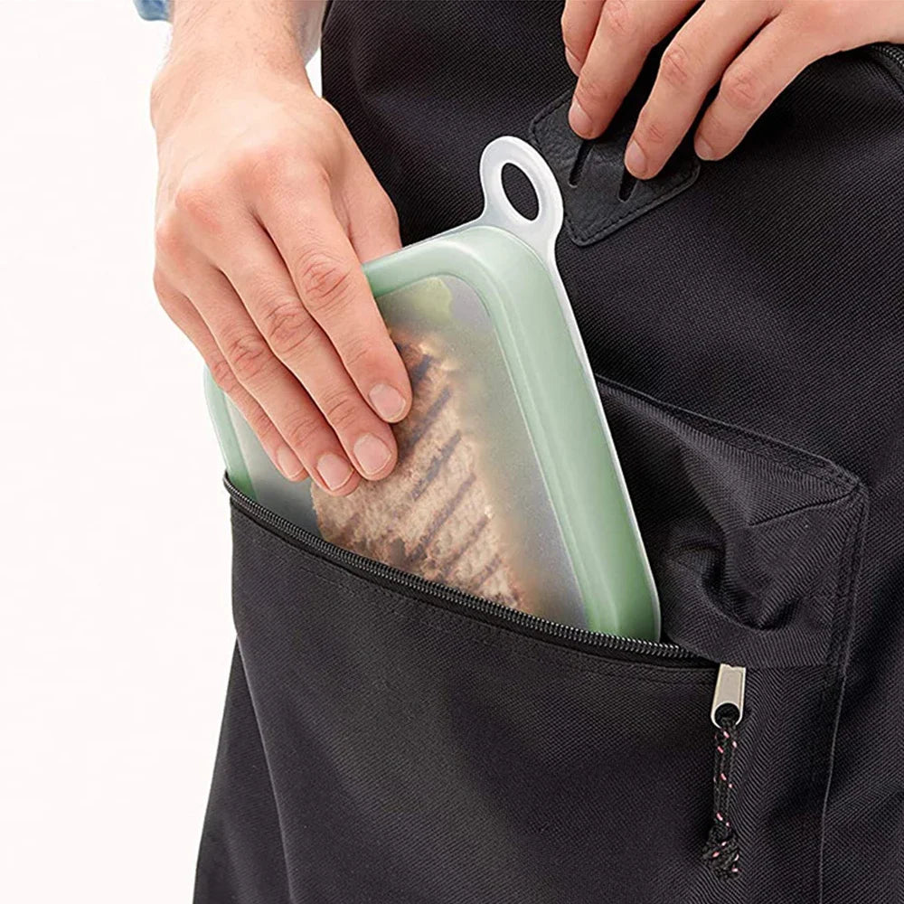 Boîte à Bento Sandwich avec Couvercle en Silicone