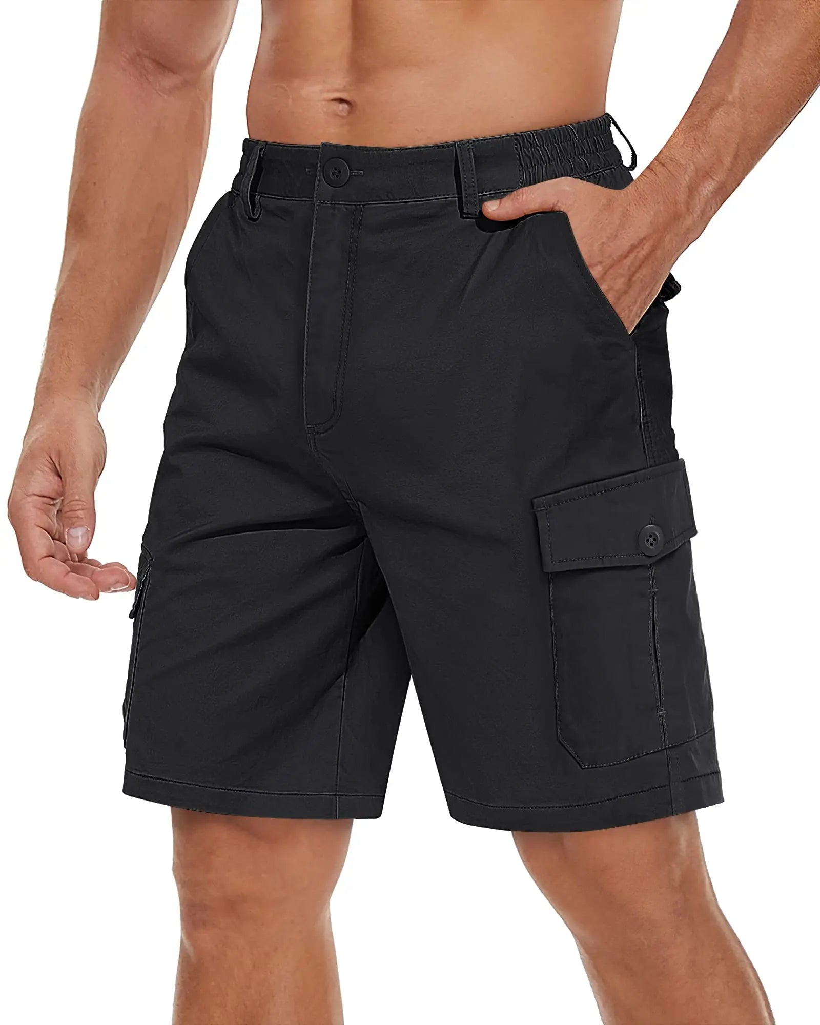 Short cargo para hombre, multibolsillos, cómodo, para verano