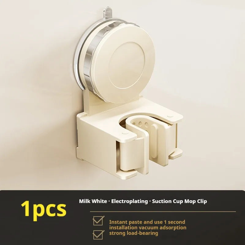 2x Support Balai & Vadrouille Mural – Fixation Ventouse