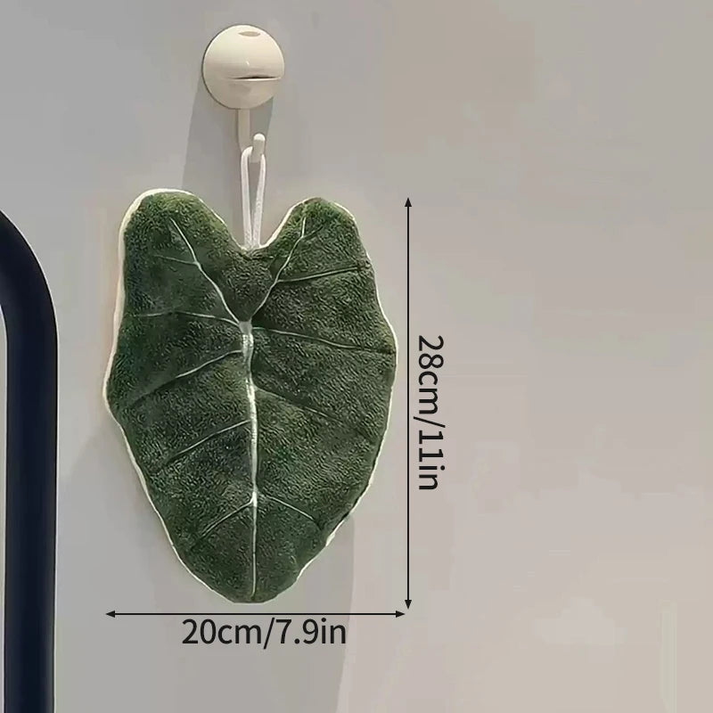 Leafy - Serviette à Main en Microfibre Absorbante en forme de Feuille