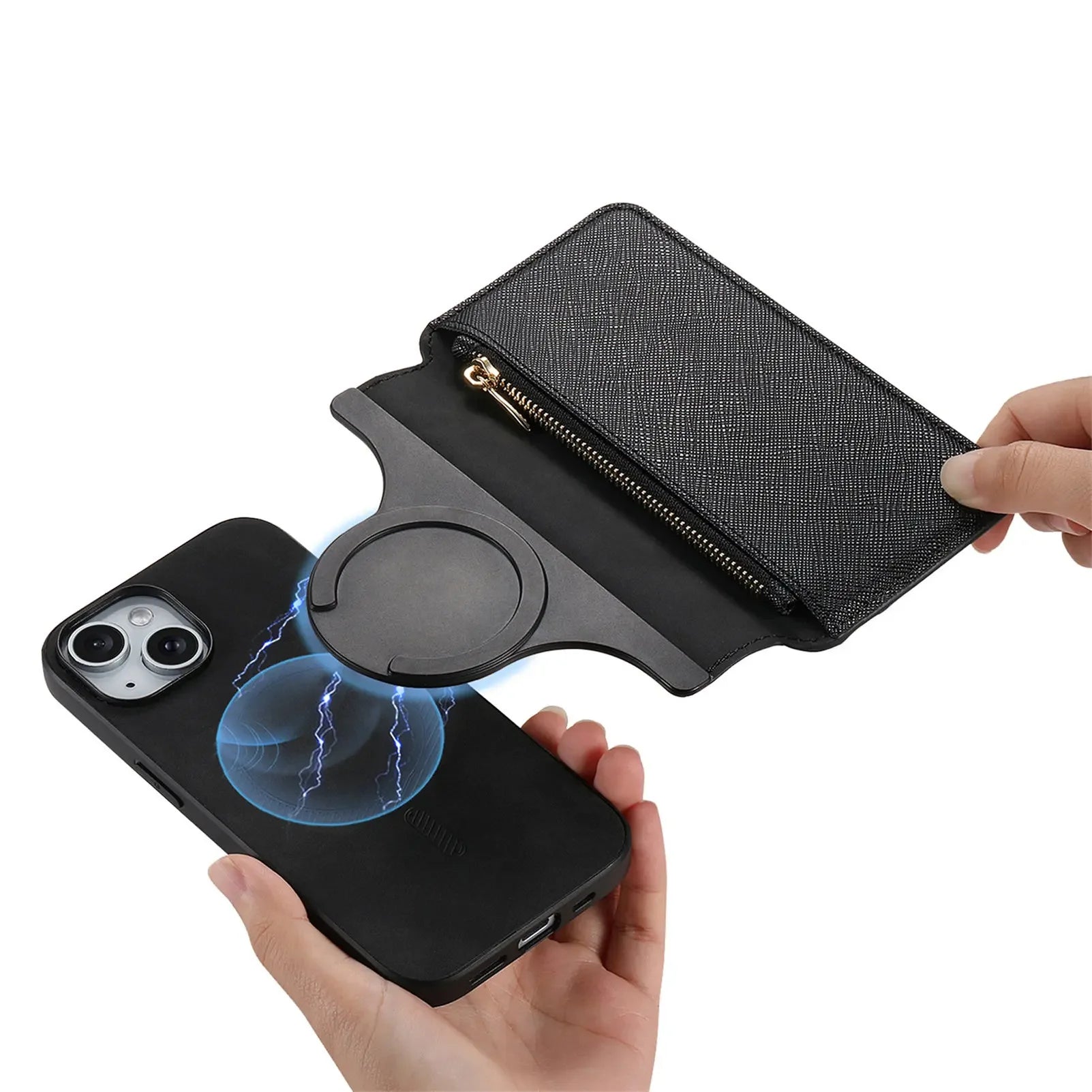 Coque de Téléphone Magnétique 2 en 1 Porte-feuille multifonctionnelle