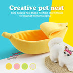 Lit douillet en forme de banane pour chat