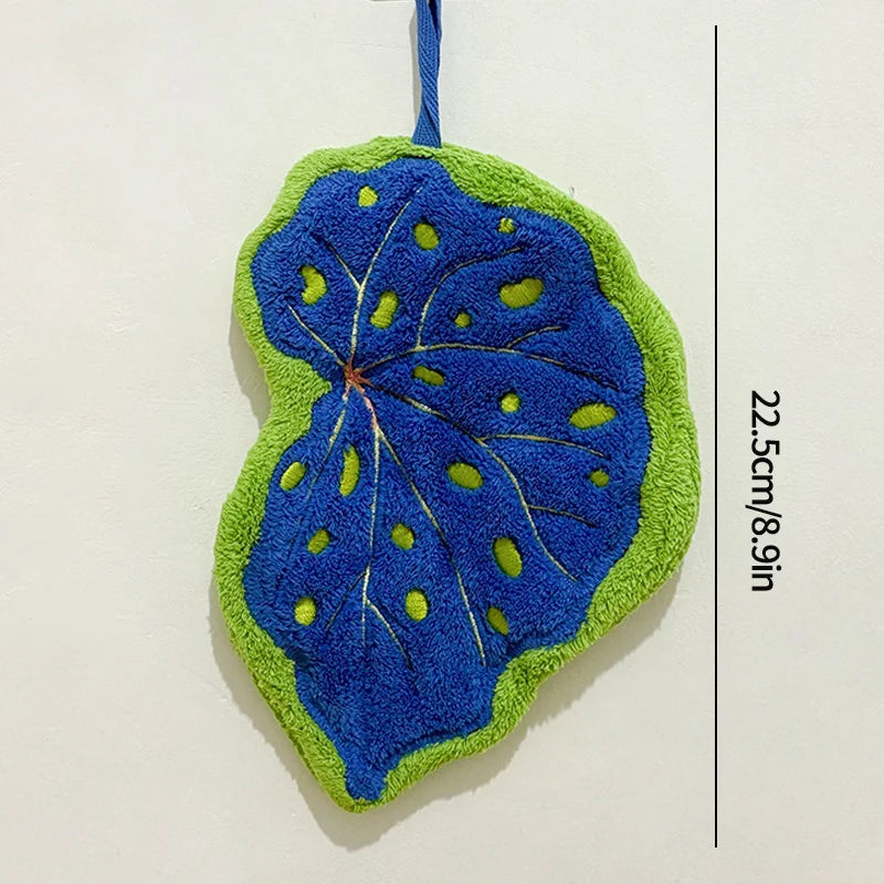 Leafy - Serviette à Main en Microfibre Absorbante en forme de Feuille