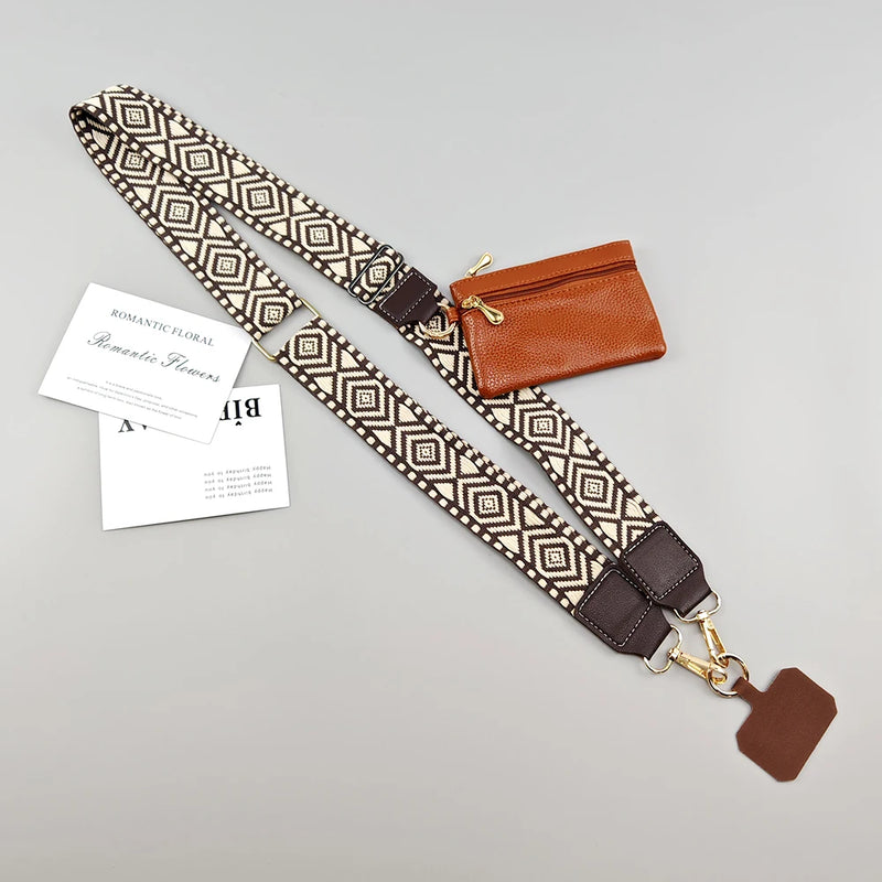 Bandoulière Téléphone Réglable avec Pochette Pratique