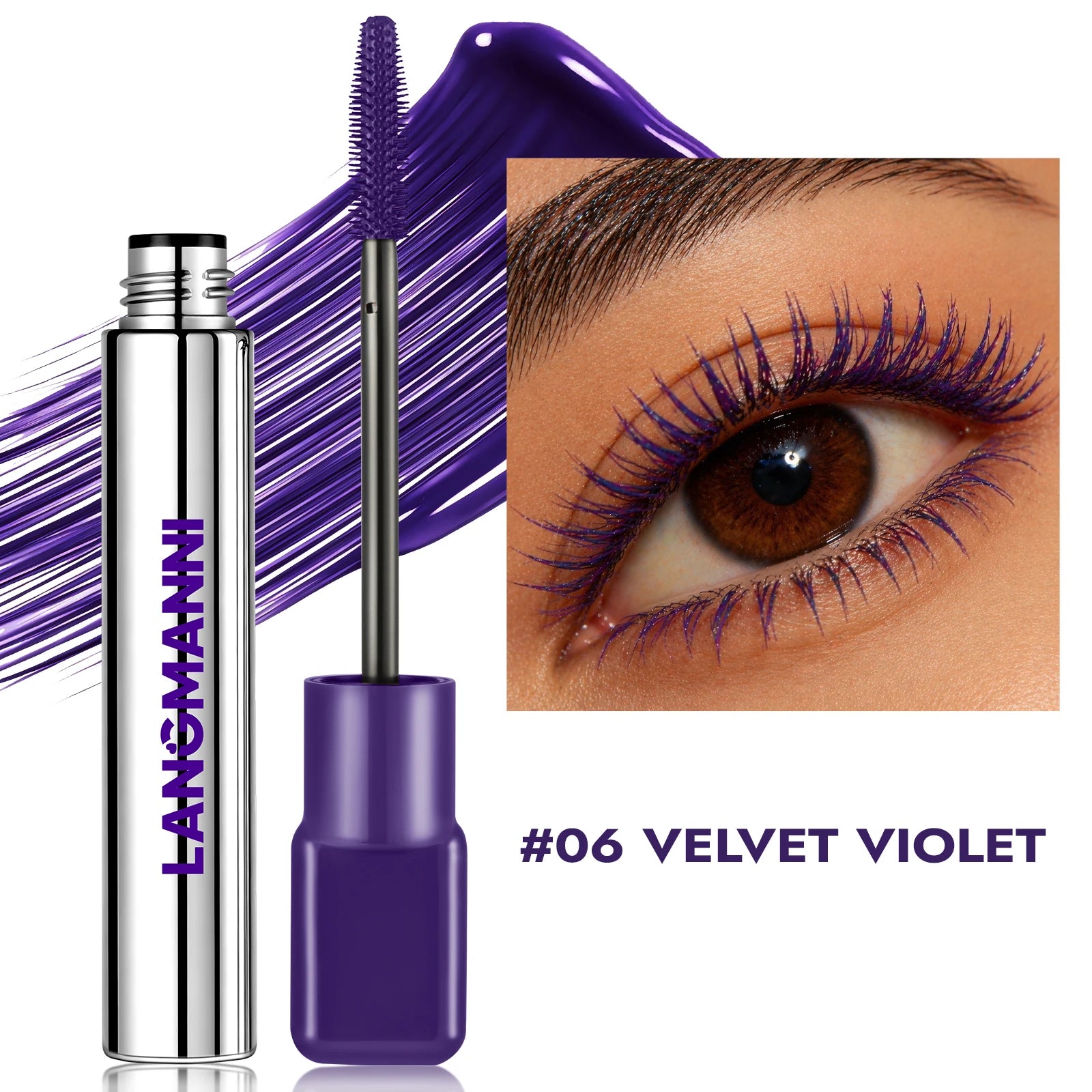 Waterproof Colored Mascara 8 Colors – Volumizing, Curling, and Long-Lasting