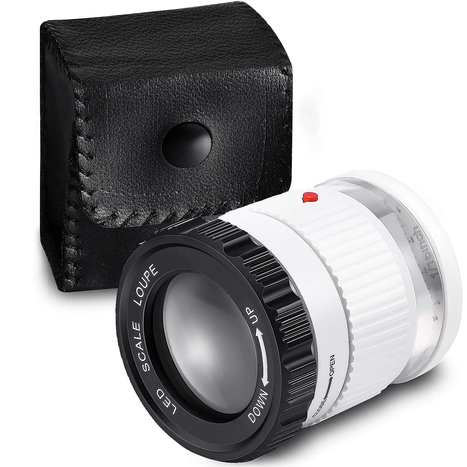 Loupe Cylindrique Portative 30X avec Échelle, Lumière LED & UV