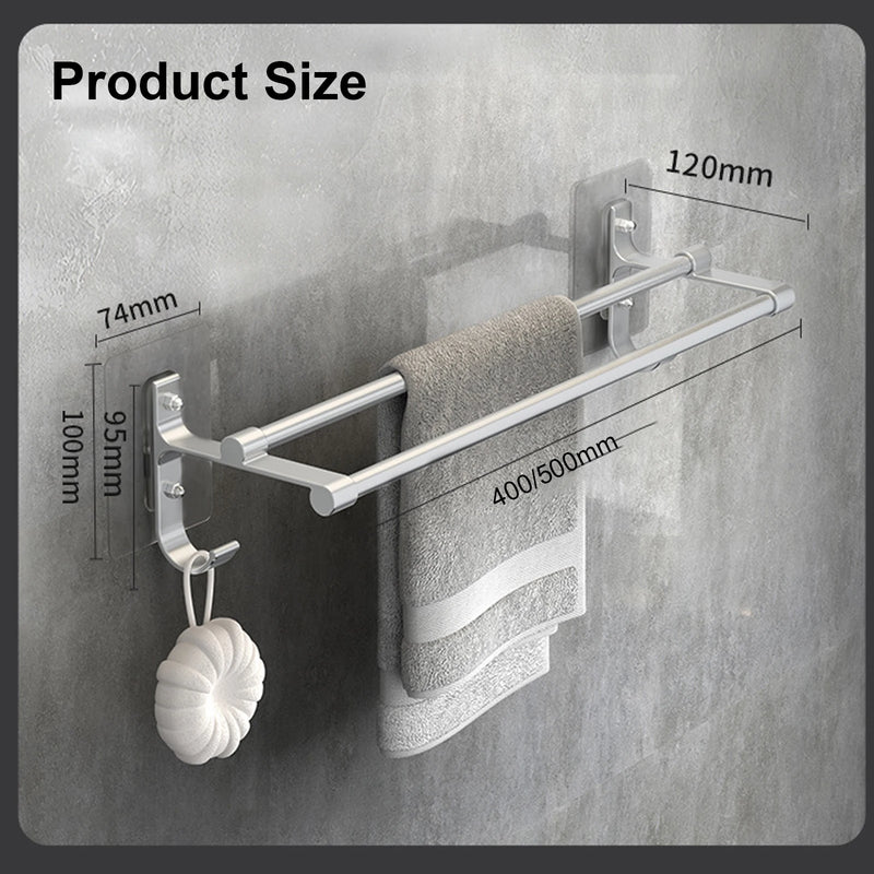 Porte-Serviettes Mural Double Barre Sans Perçage