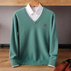 Pull Homme effet Cachemire Col V Doux et Chaud