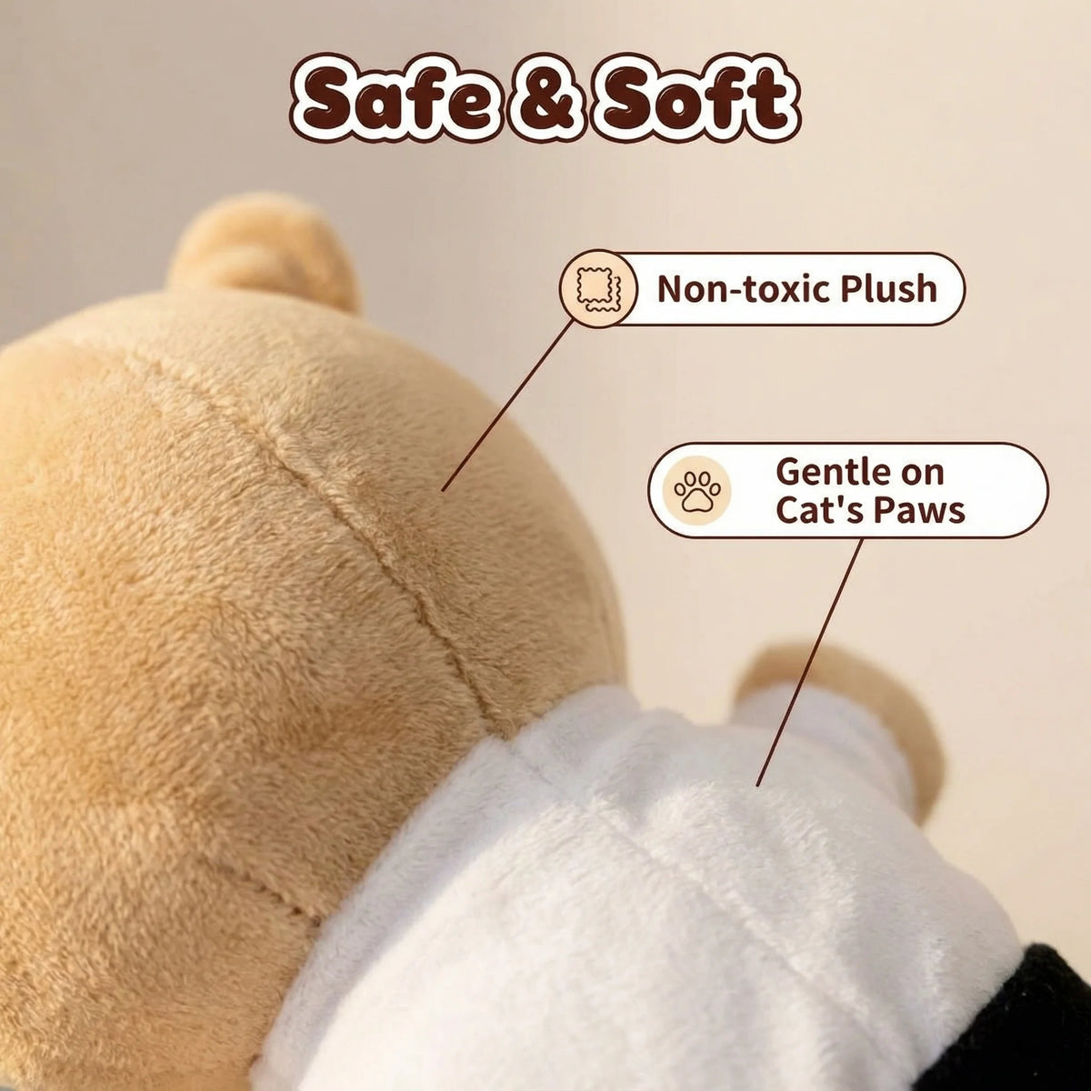 Gant Marionette de Jeu Interactif pour Chat avec Peluche de Protection – Jouet Anti-Morsures & Anti-Griffures