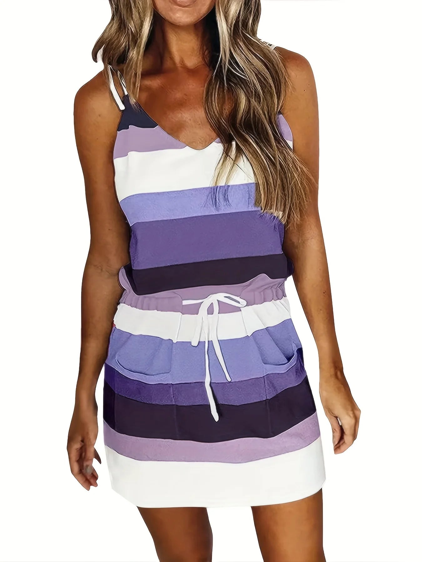 Rauyres Short Summer Dress, Thin Straps & Elastic
