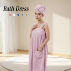Cozy Bath - Robe Serviette de Bain à Poches & Bretelles