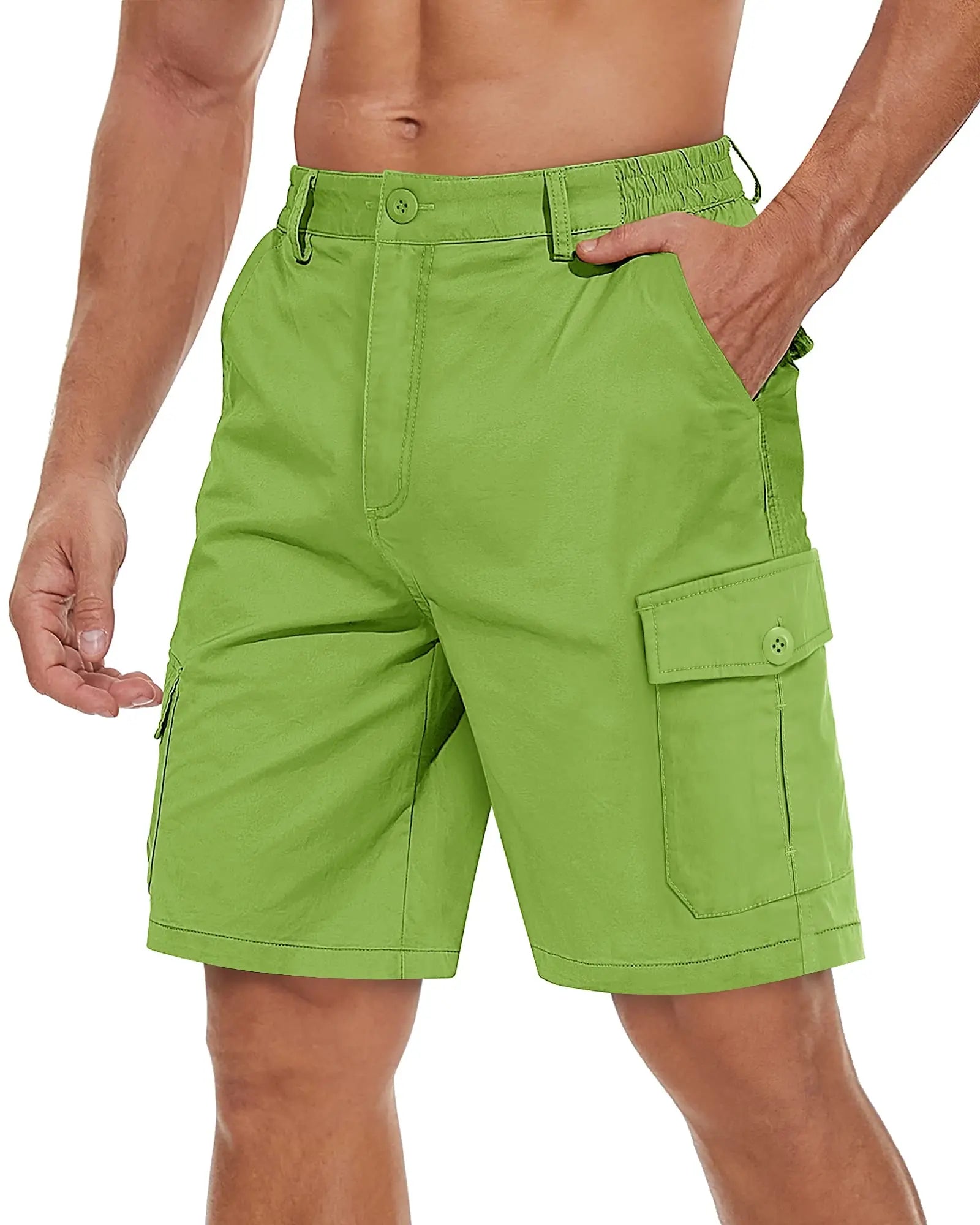 Short cargo para hombre, multibolsillos, cómodo, para verano
