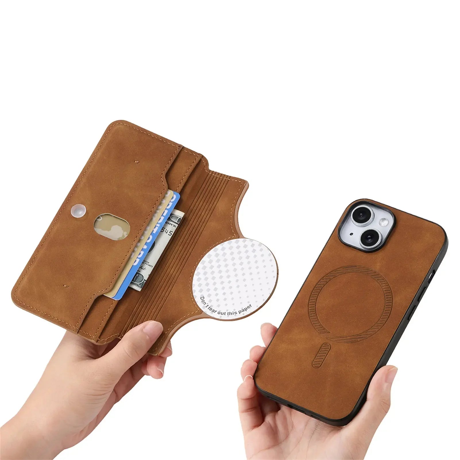Coque de Téléphone Magnétique 2 en 1 Porte-feuille multifonctionnelle